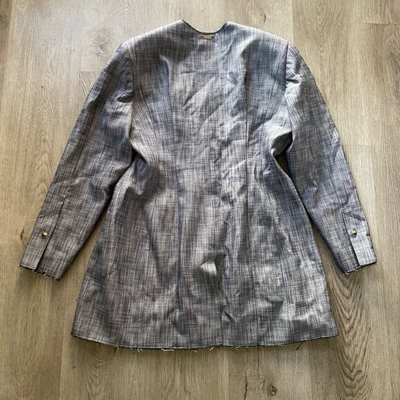 cult gaia evie structured raw edge blazer + ova high waist front slit shorts set - Picture 9 of 13